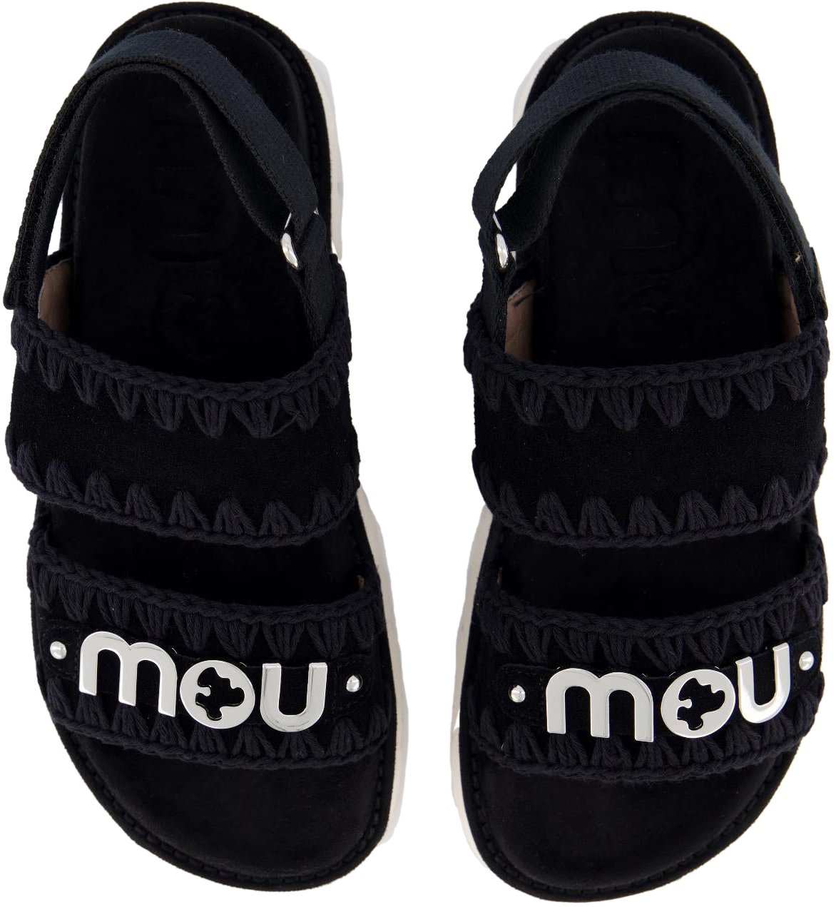 MOU Dames Bio Sandal Logo Zwart Zwart