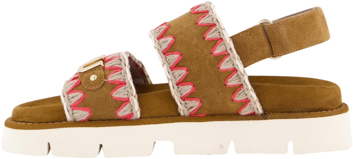 MOU Dames Bio Sandal Overstitching Cogna Bruin