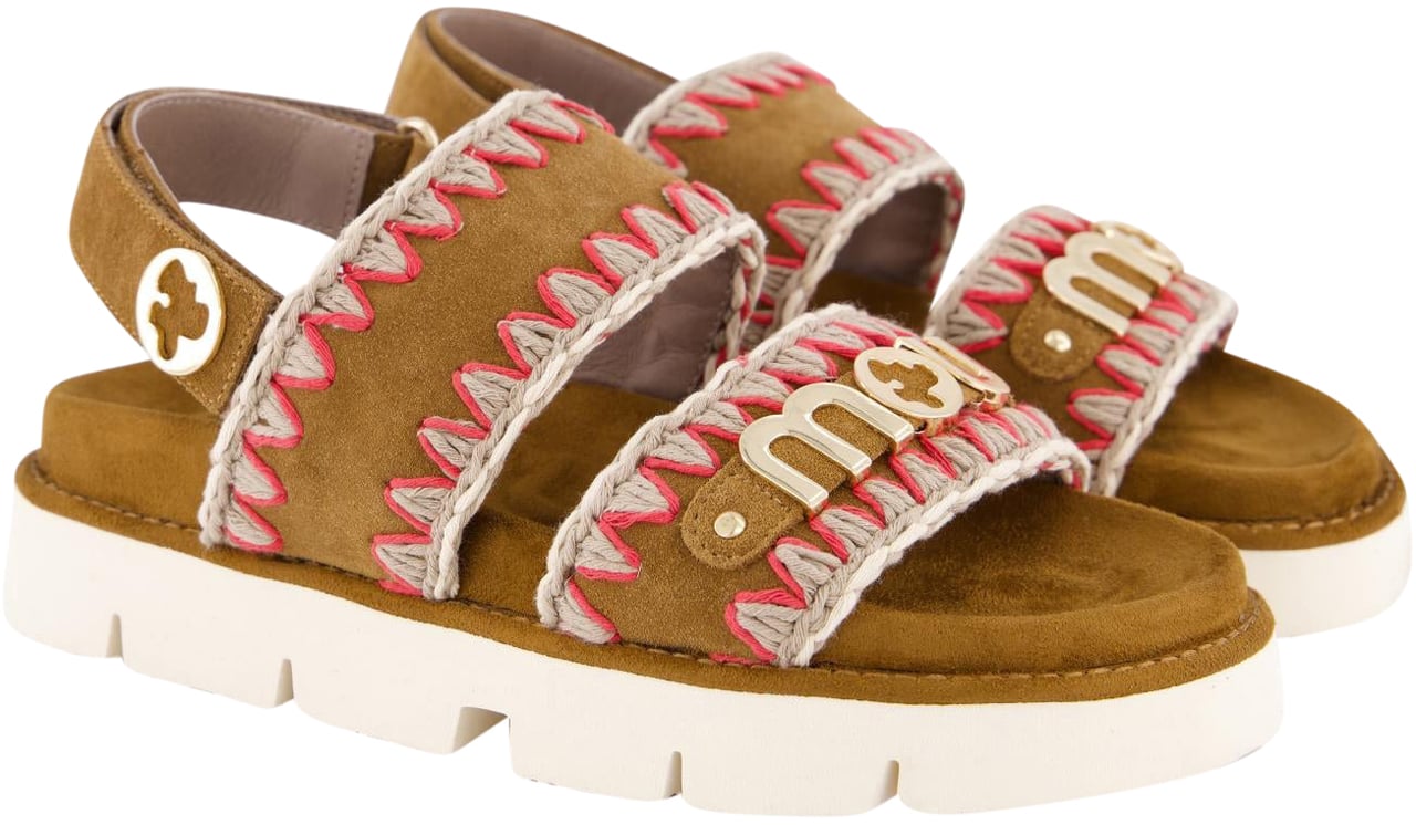 MOU Dames Bio Sandal Overstitching Cogna Bruin