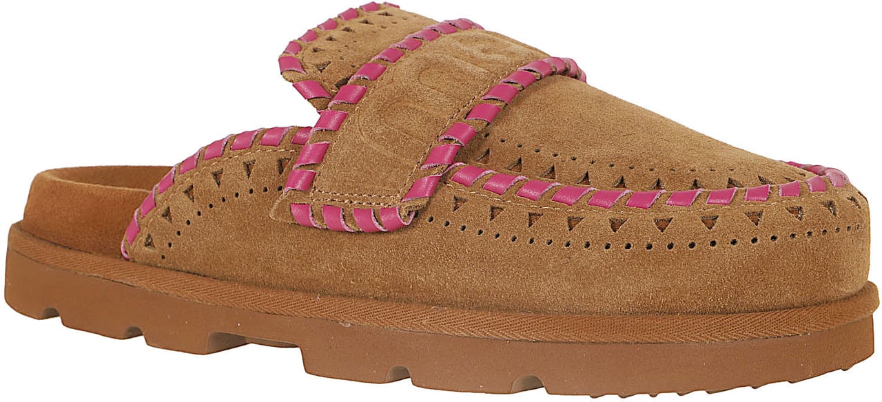 MOU Low bio sabot leather stitchin Maroon
