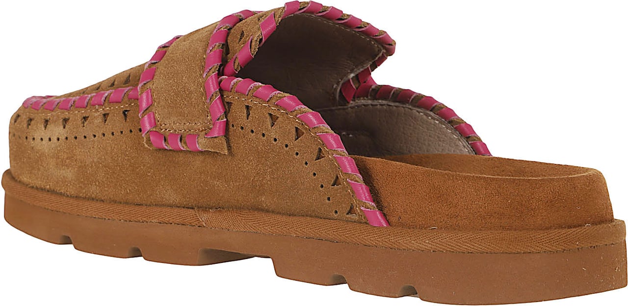 MOU Low bio sabot leather stitchin Maroon