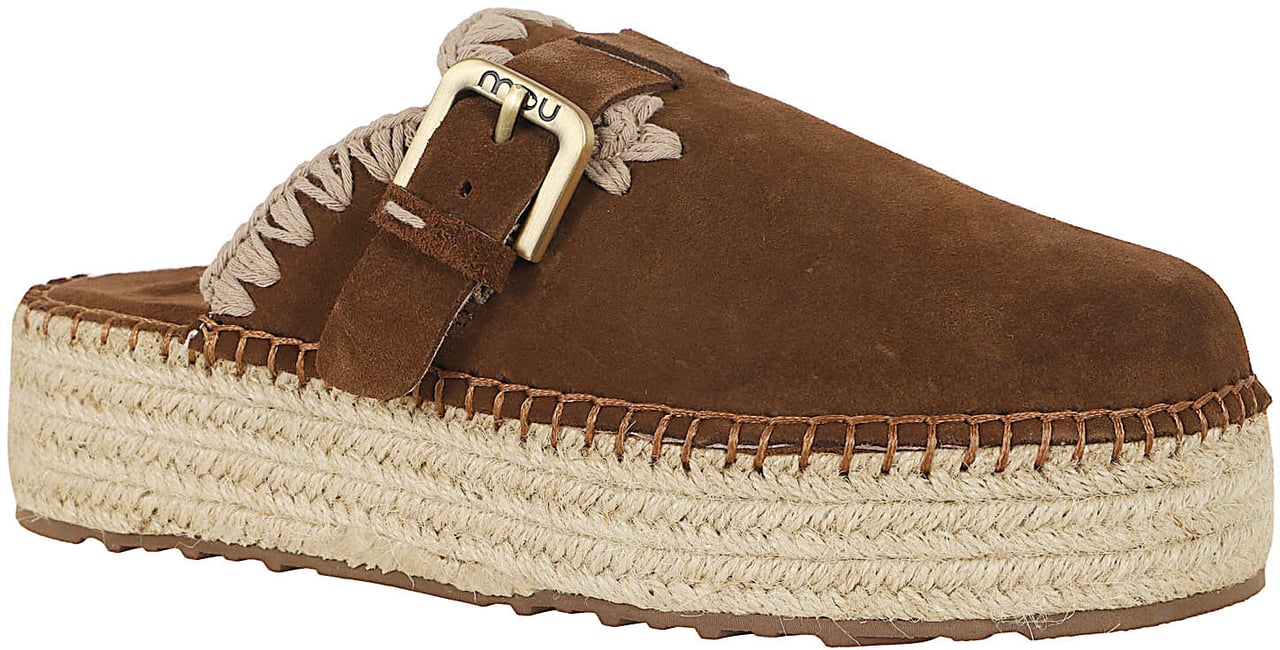 MOU Jute clog plain suede Maroon