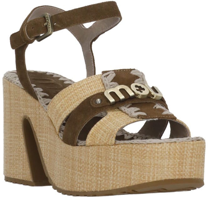 MOU With Heel Brown Beige