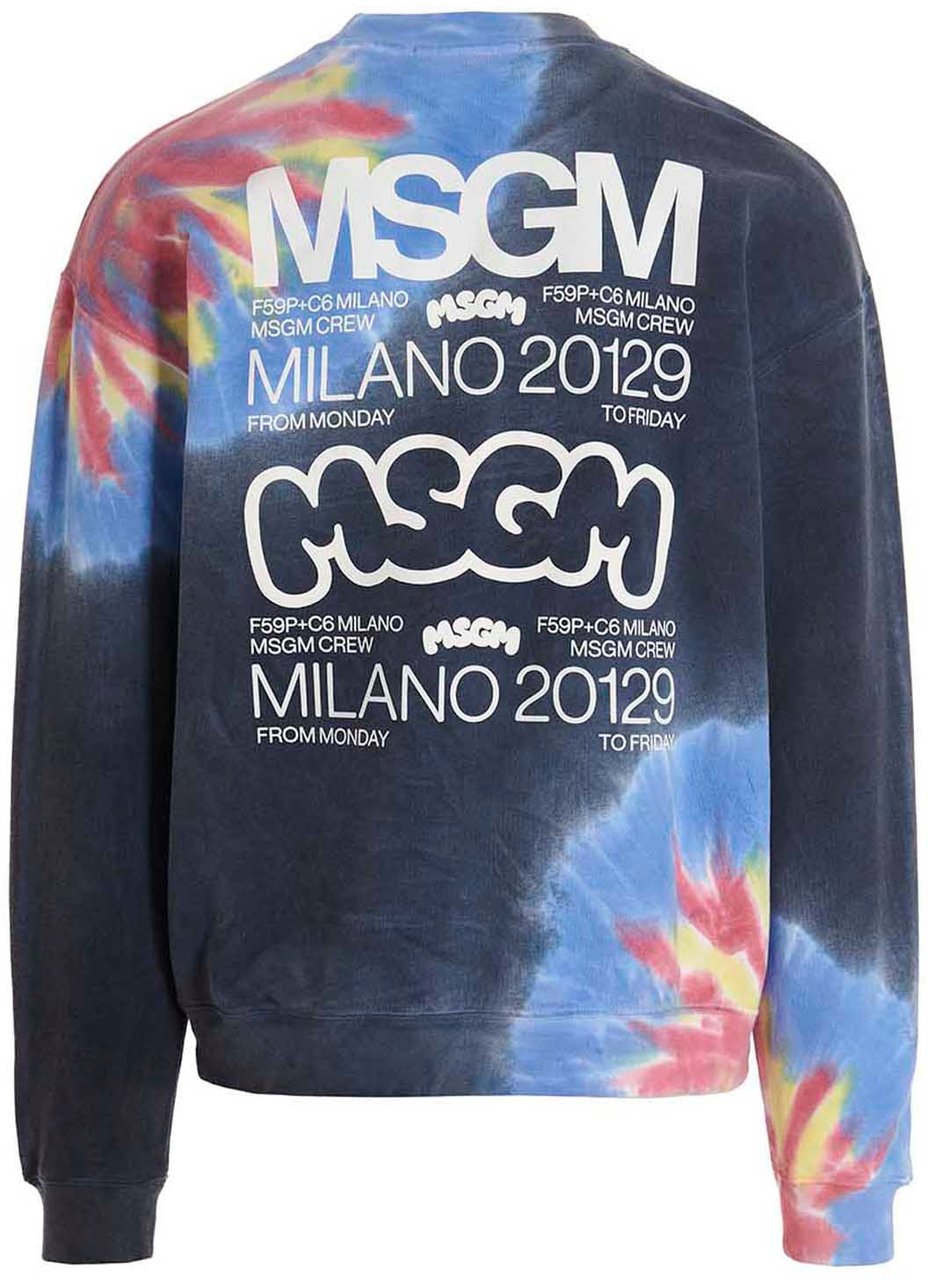 MSGM Multicolor Cotton Sweatshirt Zwart