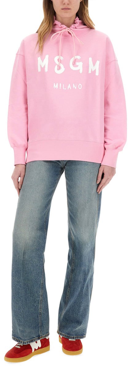 MSGM Relaxed Fit Pink Sweatshirt Roze
