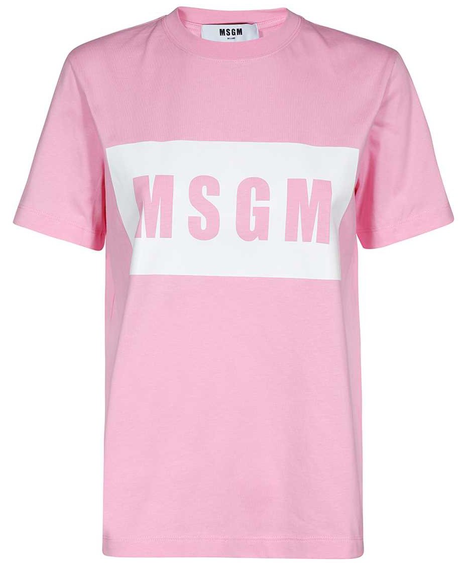MSGM Printed cotton T-shirt Roze