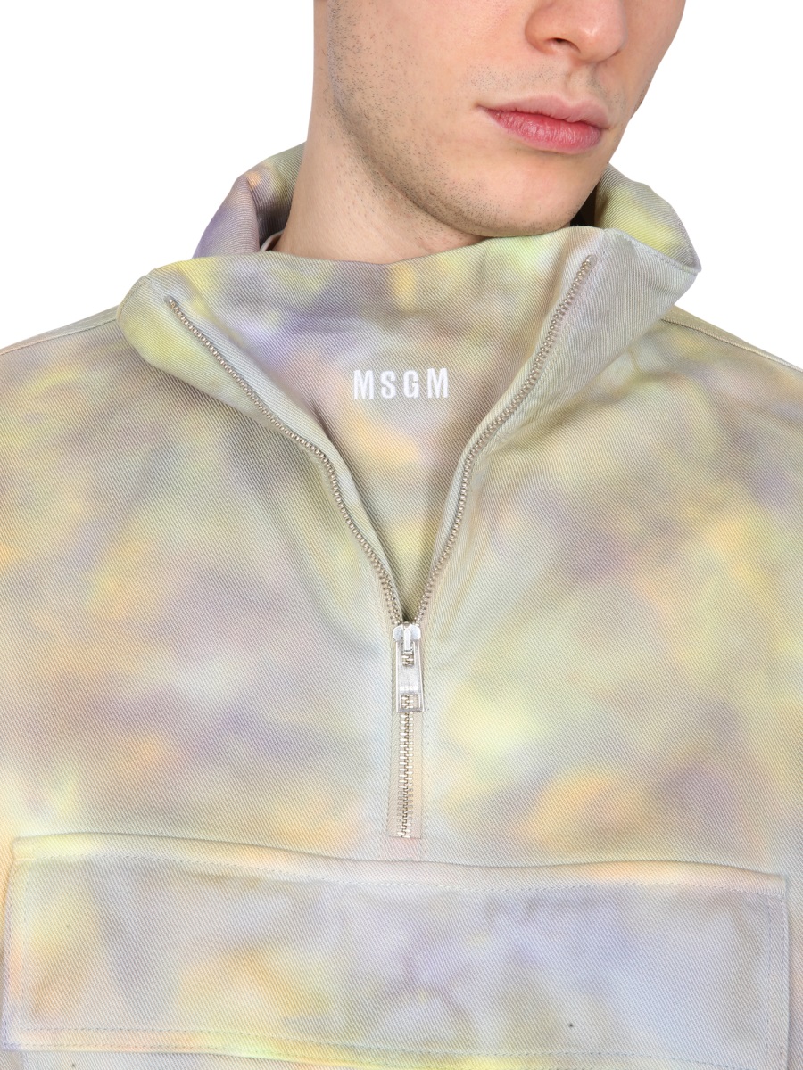 MSGM PRINTED ANORAK JACKET Paars