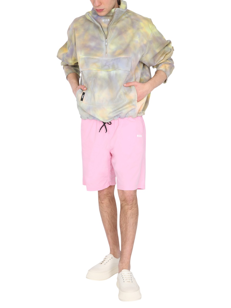 MSGM PRINTED ANORAK JACKET Paars