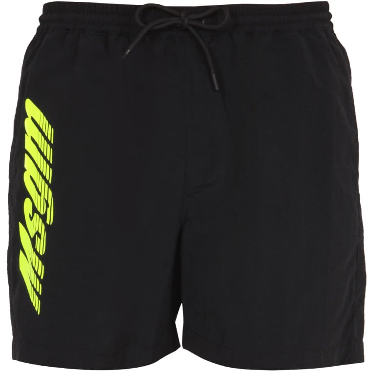 MSGM LOGO PRINT BERMUDA Zwart