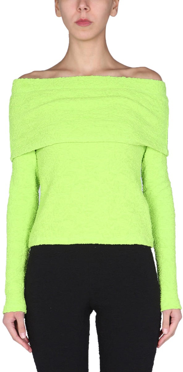 MSGM BOAT NECK TOP Groen