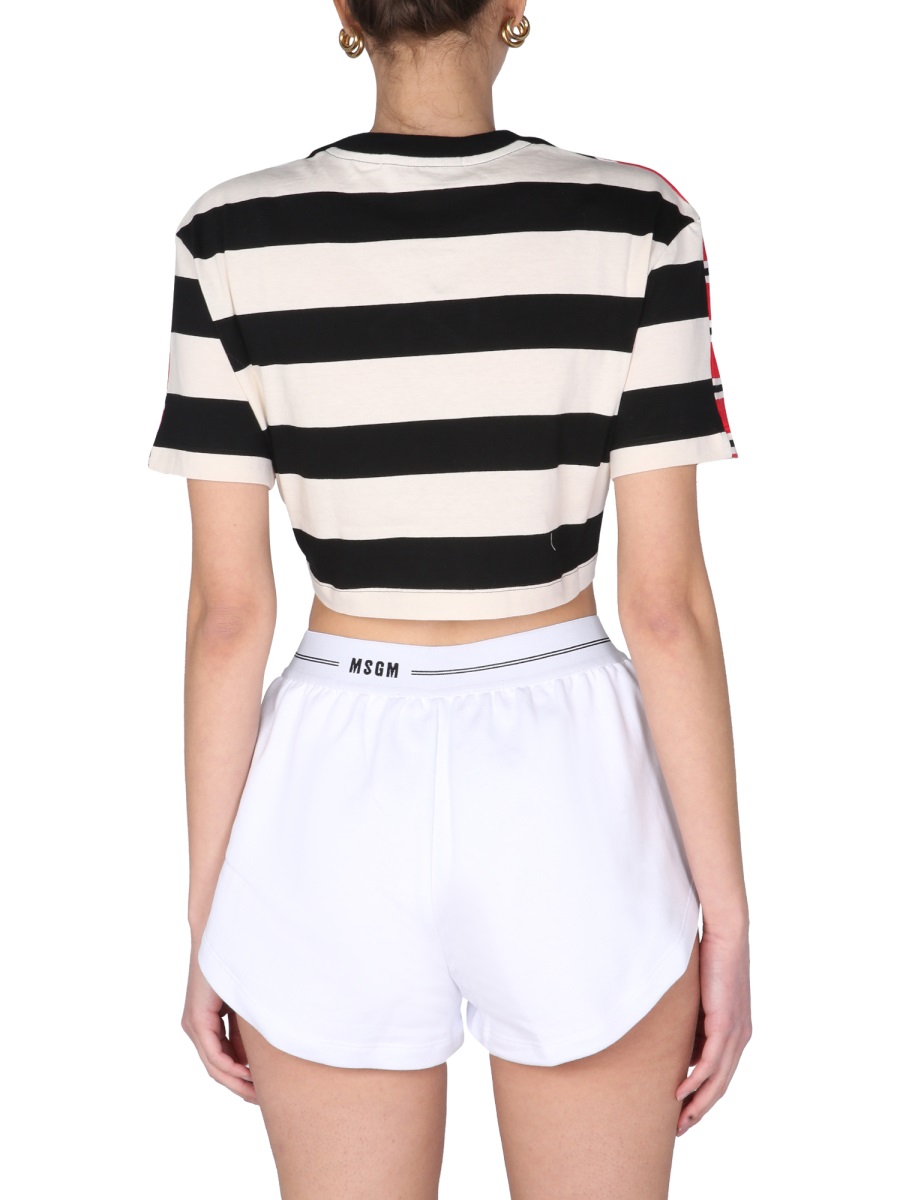 MSGM CROPPED T-SHIRT Rood
