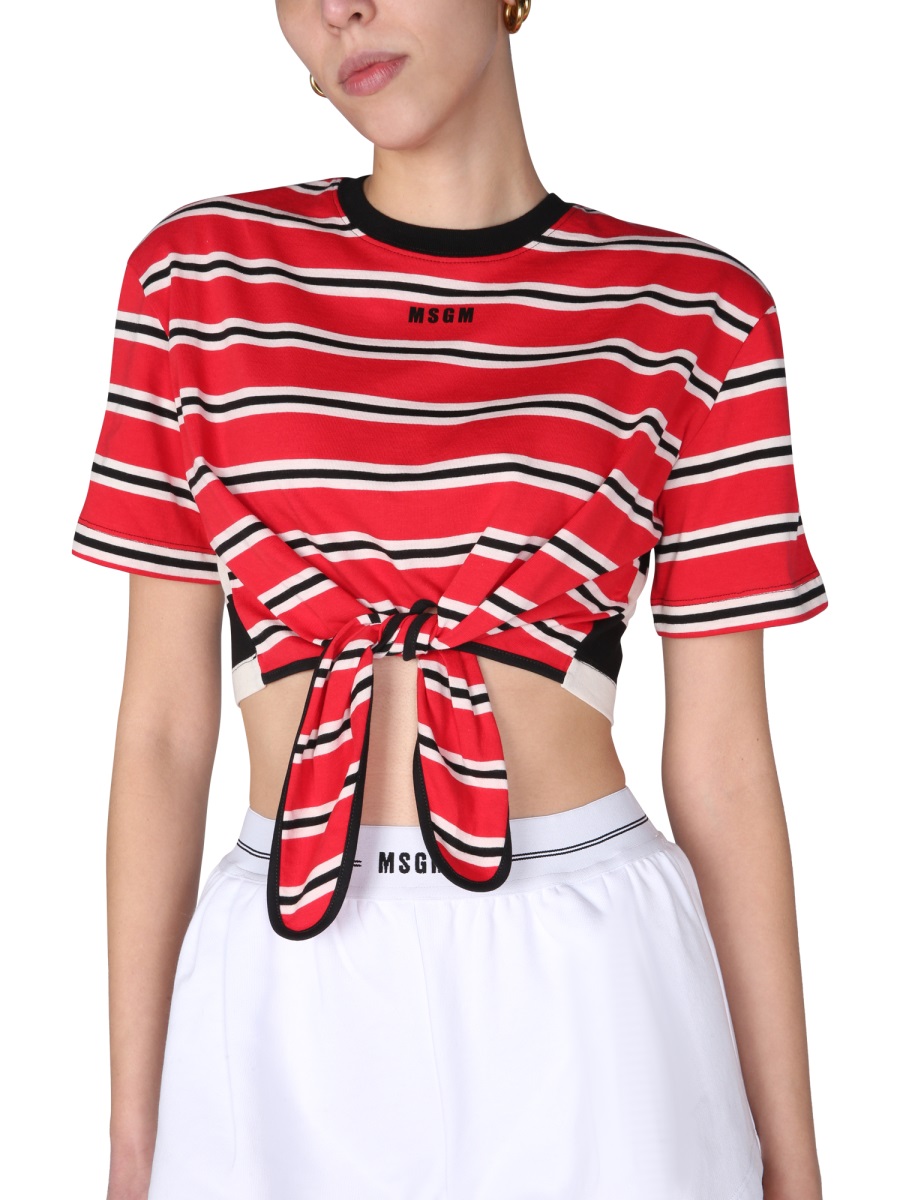 MSGM CROPPED T-SHIRT Rood