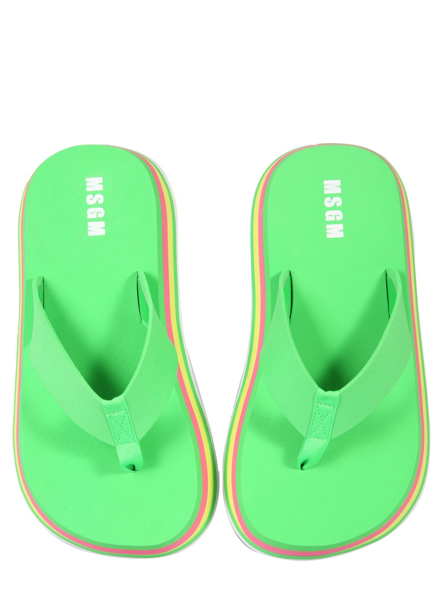 MSGM THONG SANDALS Groen