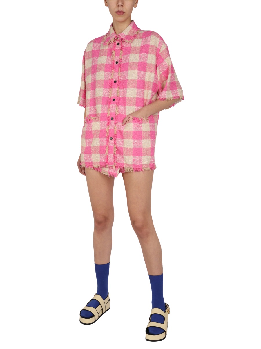 MSGM CHECK PATTERN JACKET Roze