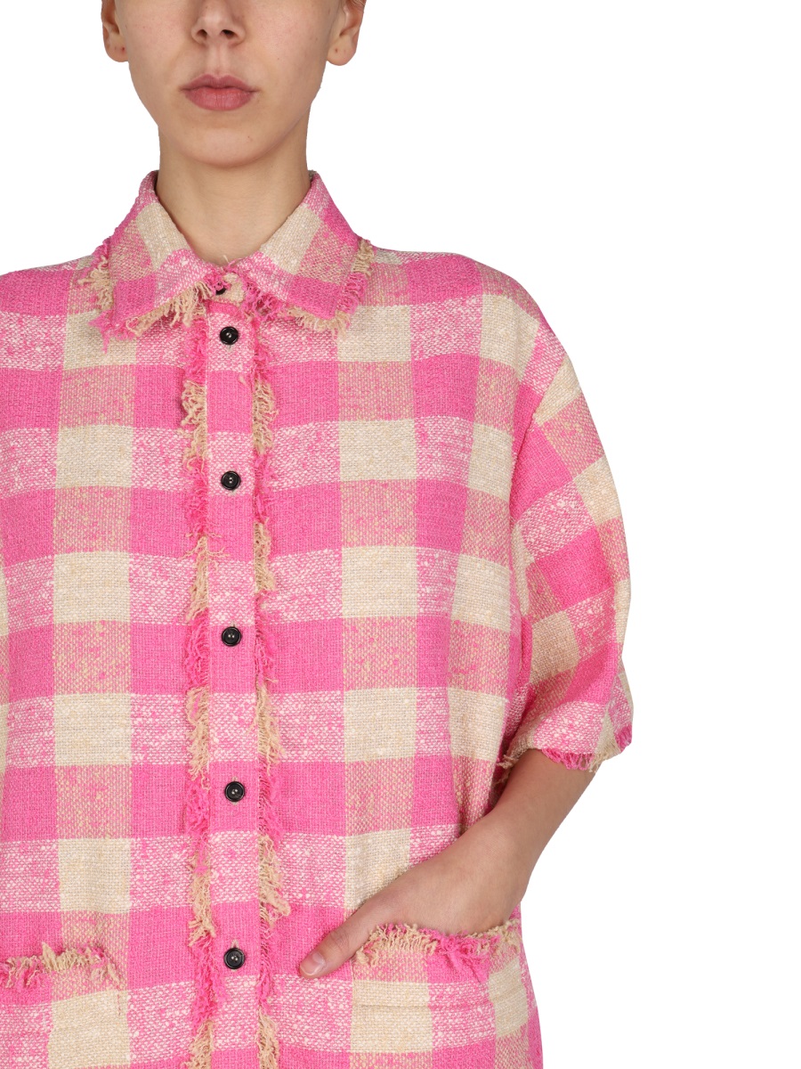 MSGM CHECK PATTERN JACKET Roze