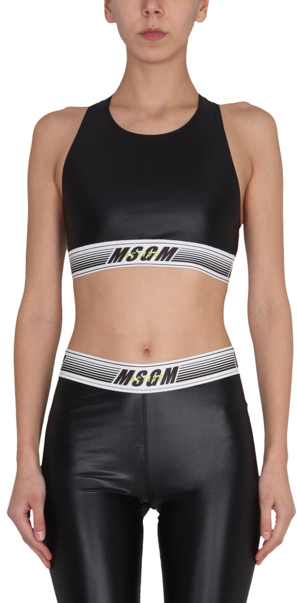 MSGM ACTIVEWEAR TOP Zwart