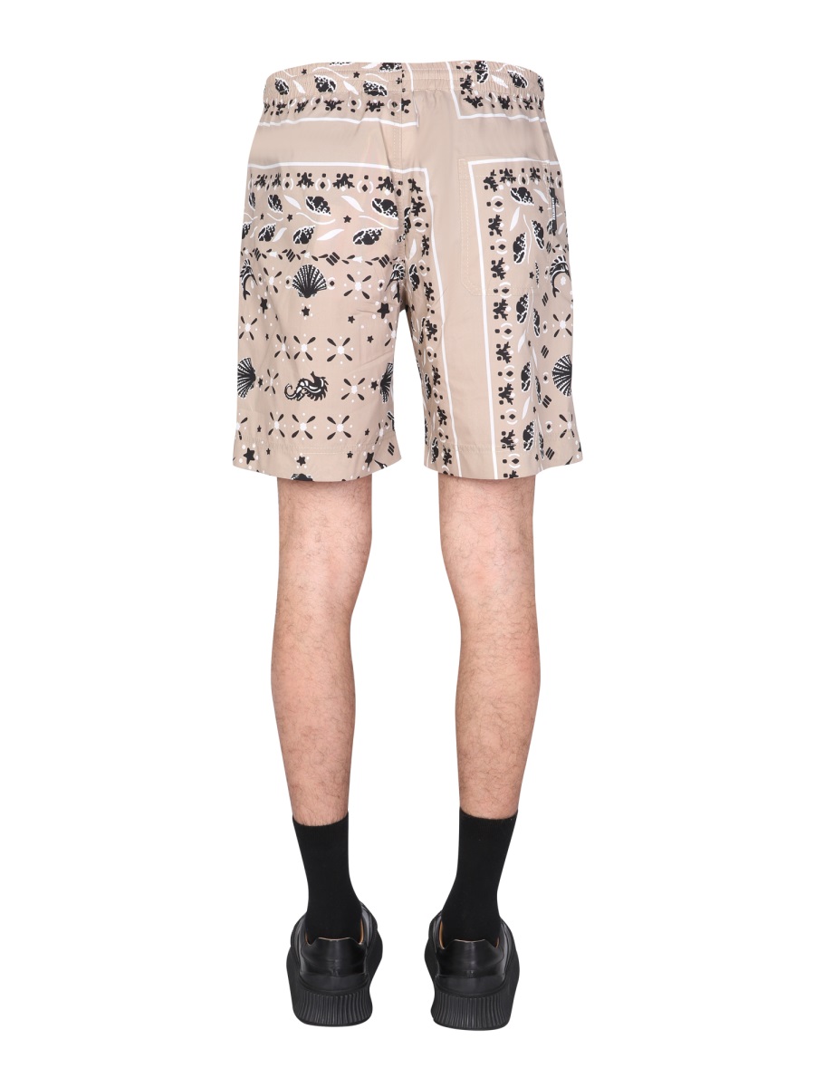 MSGM PAISLEY PATTERN BERMUDA Beige
