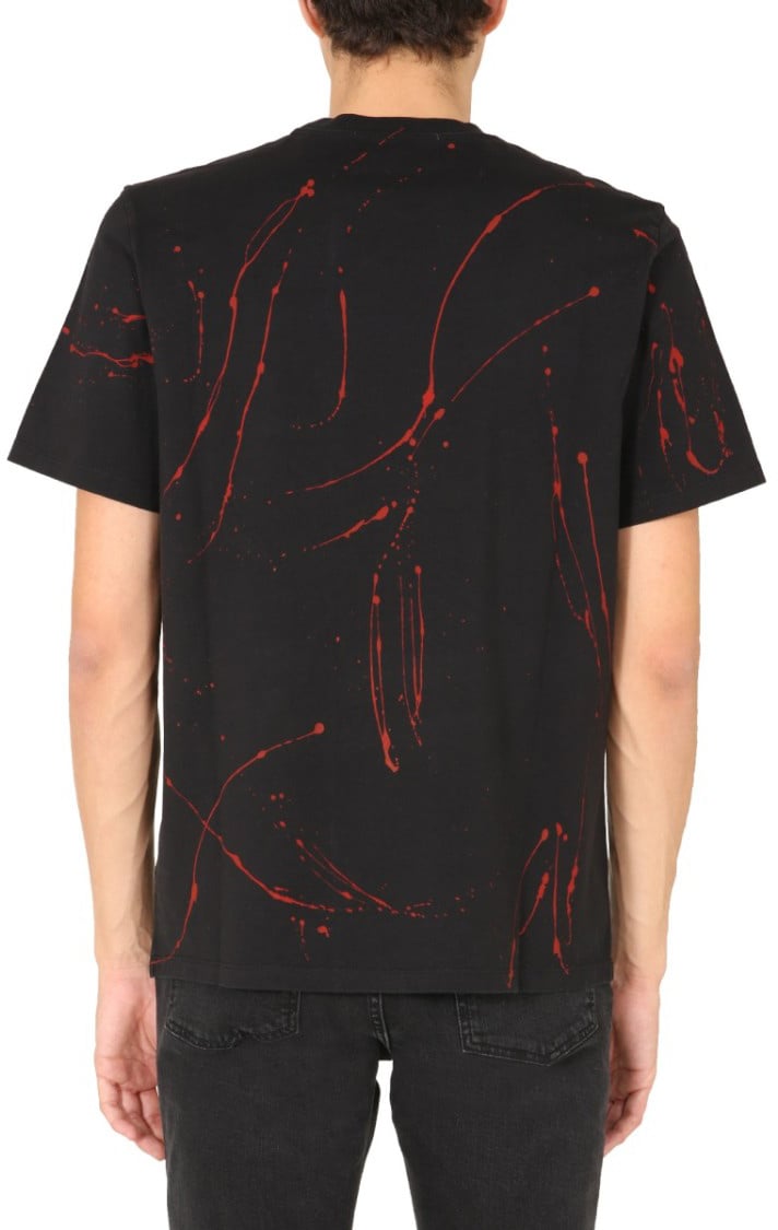 MSGM Graphic Doll Face Printed Crew Neck T-Shirt Zwart