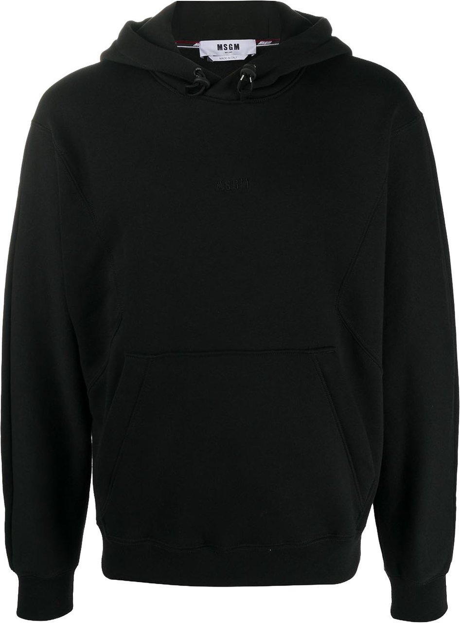 MSGM Black Felpa Con Cappuccio Hoodie Zwart