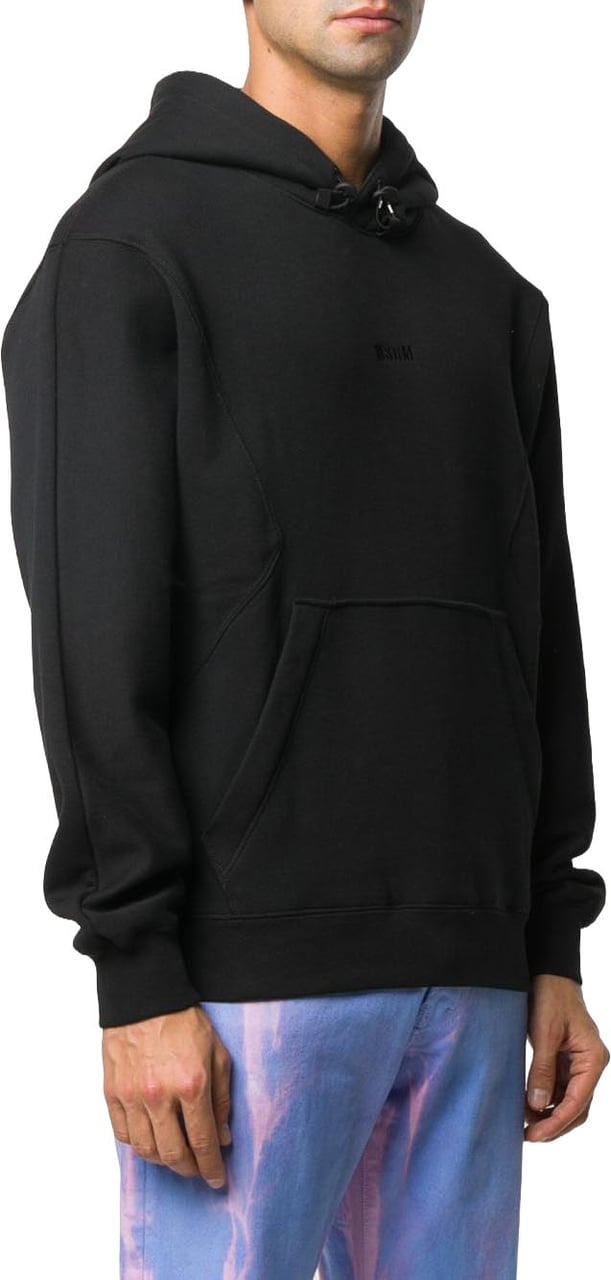 MSGM Black Felpa Con Cappuccio Hoodie Zwart