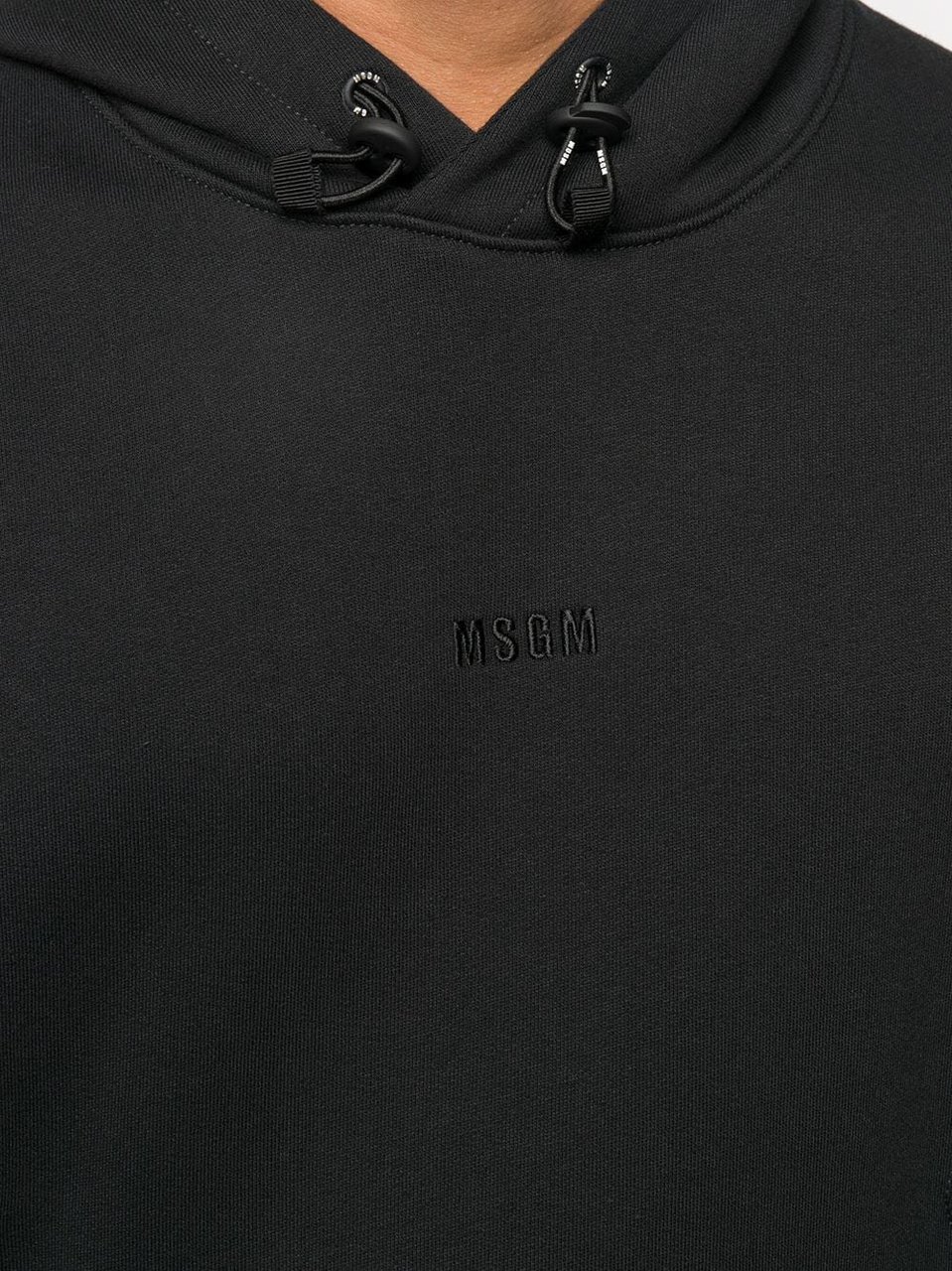 MSGM Black Felpa Con Cappuccio Hoodie Zwart