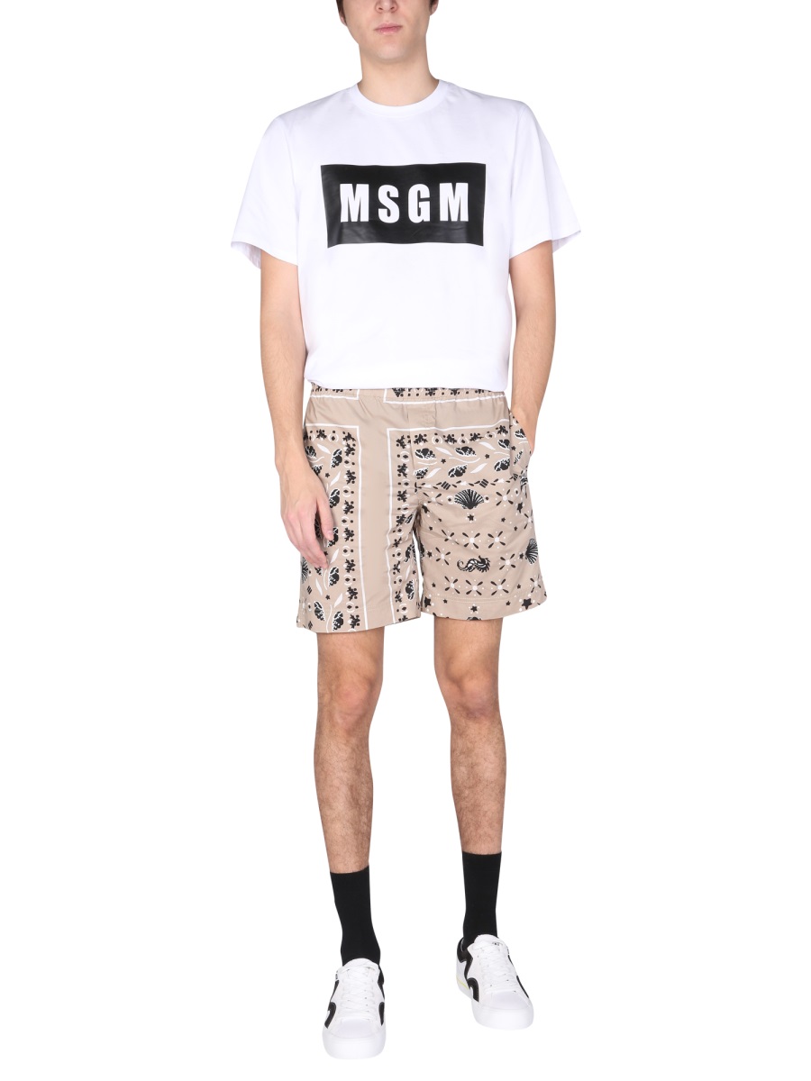 MSGM T-SHIRT WITH LOGO BOX Wit