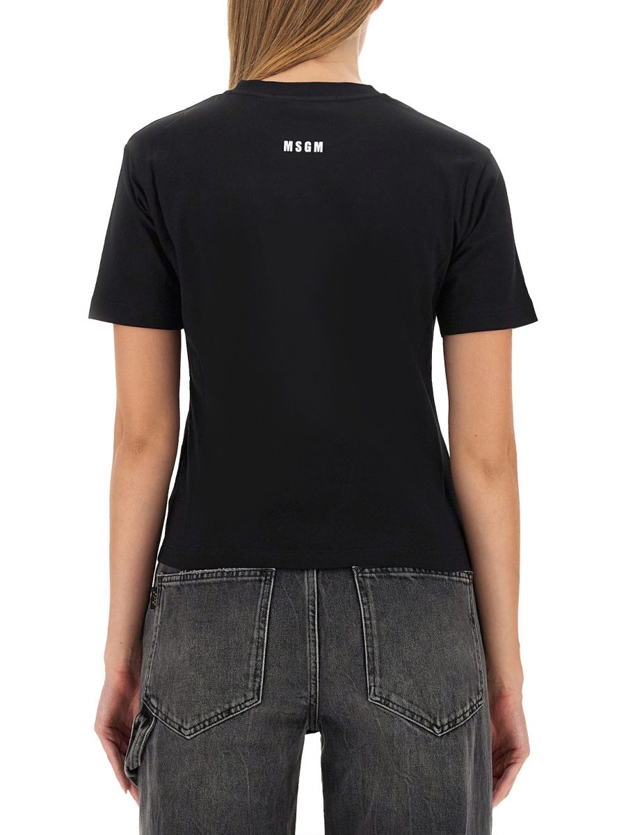 MSGM T-SHIRT WITH LOGO Zwart