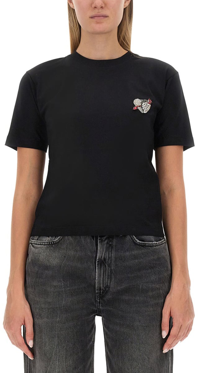 MSGM T-SHIRT WITH LOGO Zwart