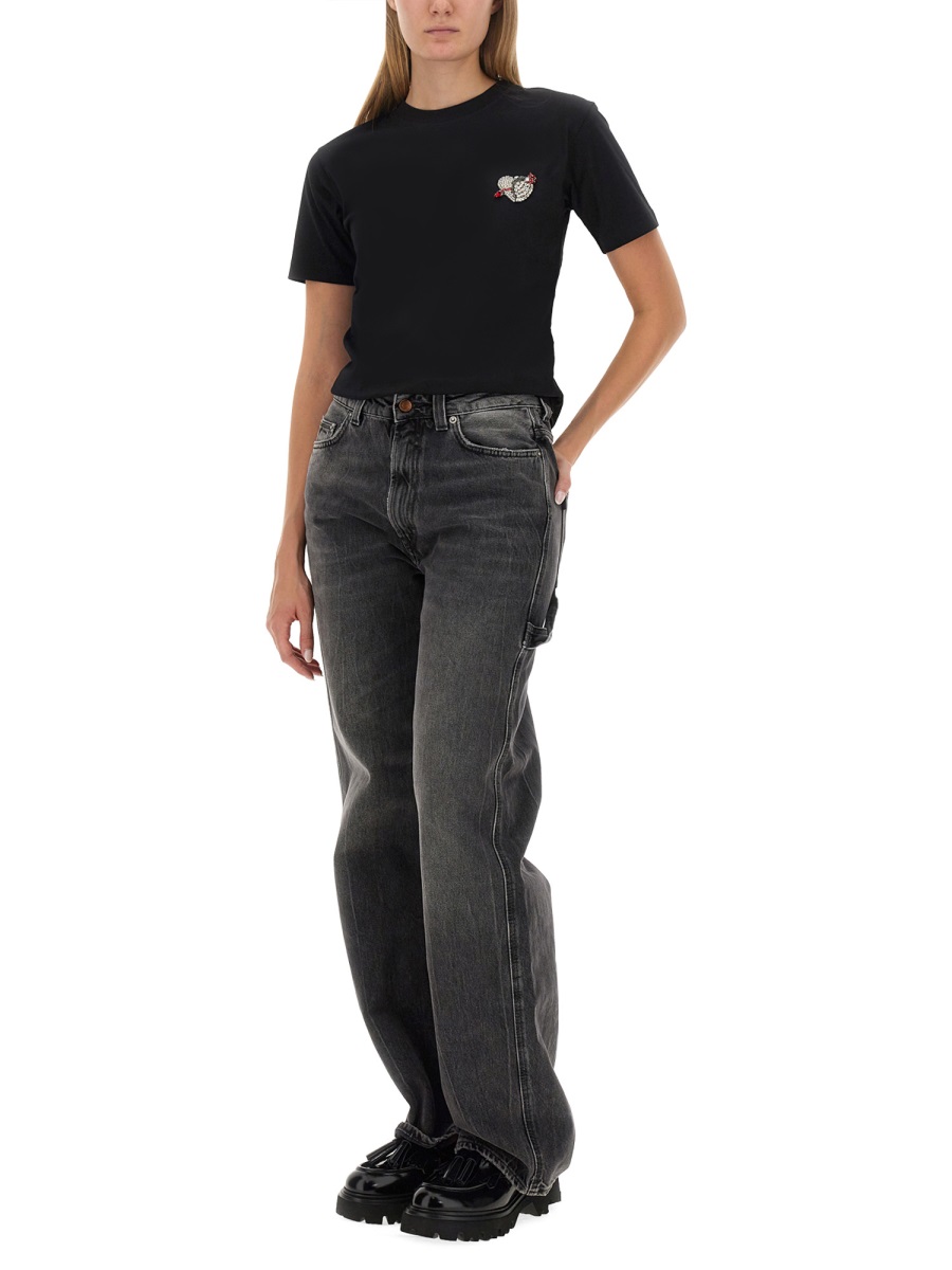 MSGM T-SHIRT WITH LOGO Zwart