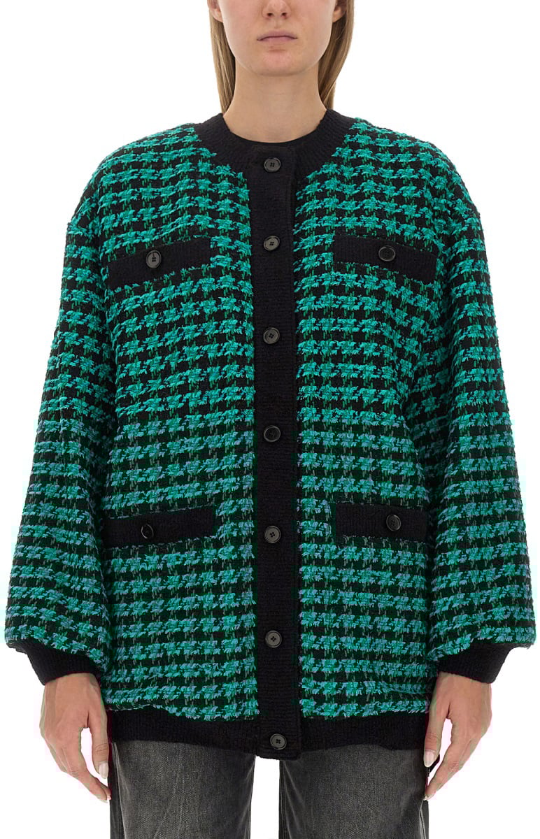MSGM HOUNDSTOOTH TWEED JACKET Groen