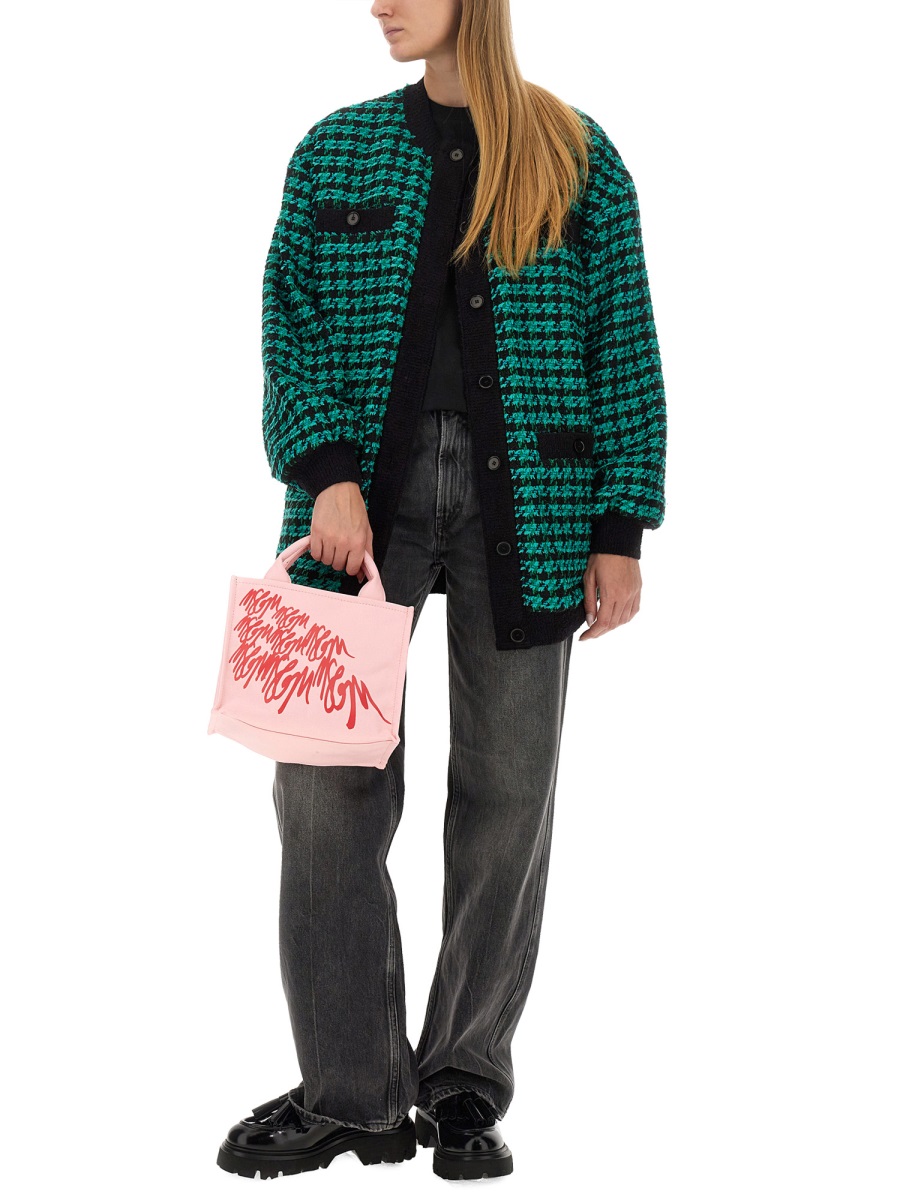 MSGM HOUNDSTOOTH TWEED JACKET Groen