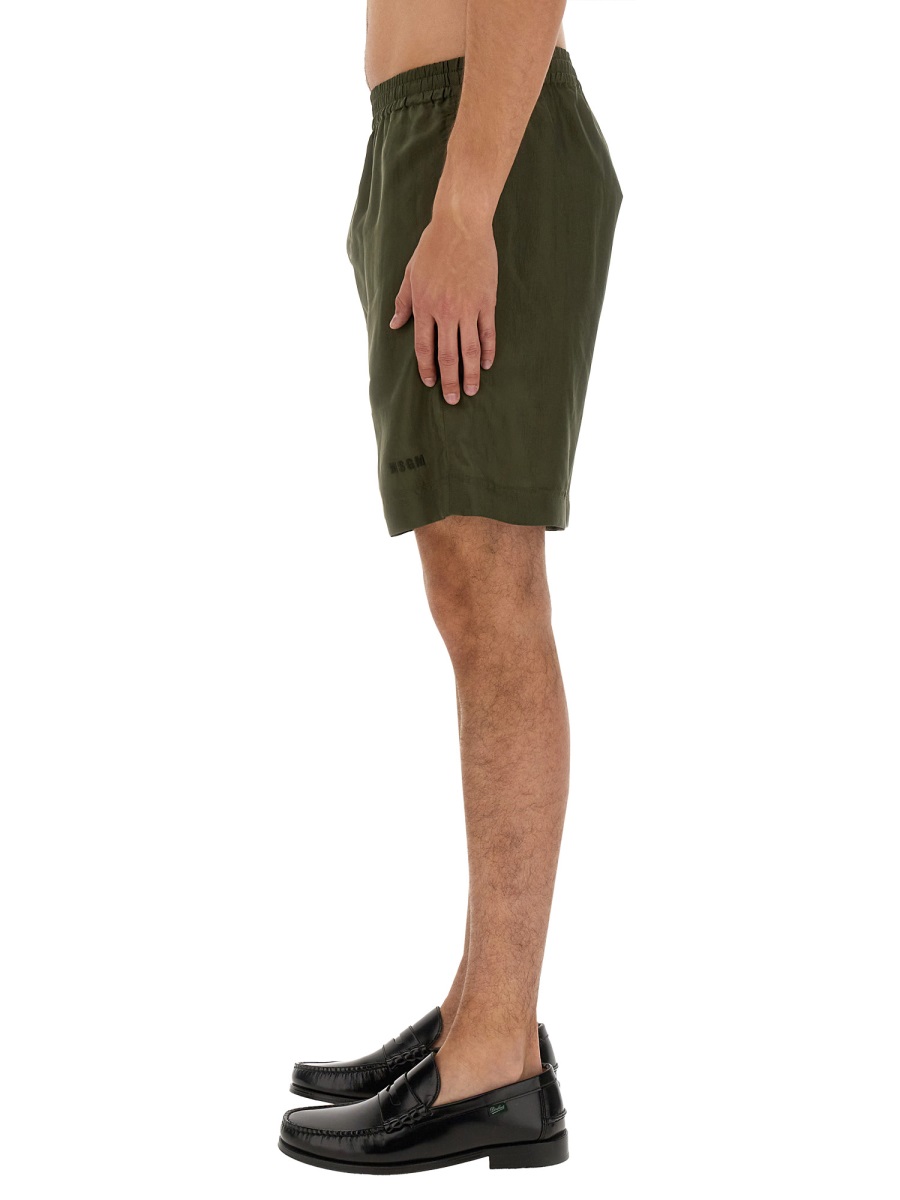 MSGM CUPRO BERMUDA SHORTS Groen
