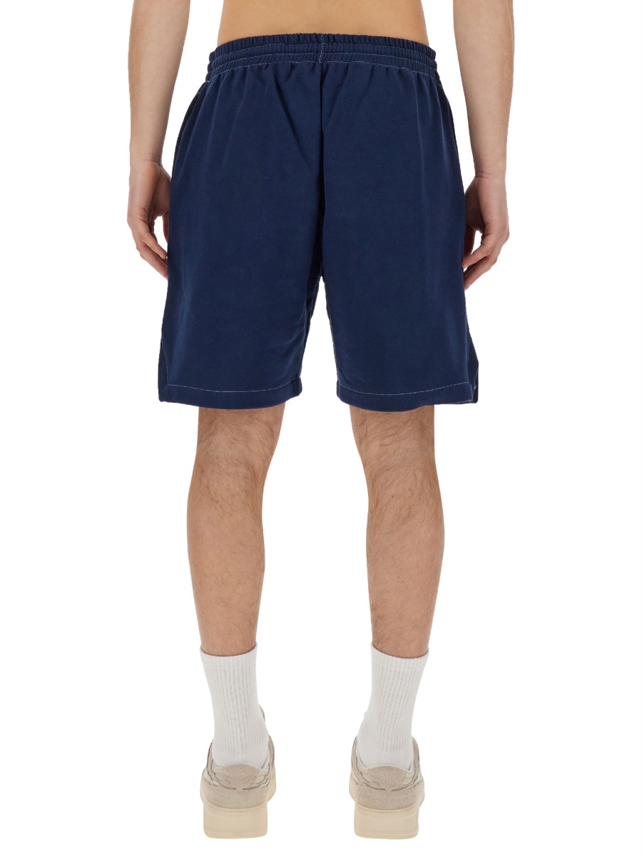 MSGM BERMUDA SHORTS WITH EMBROIDERED LOGO Blauw
