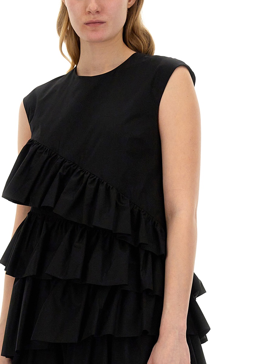MSGM DRESS WITH RUFFLES Zwart