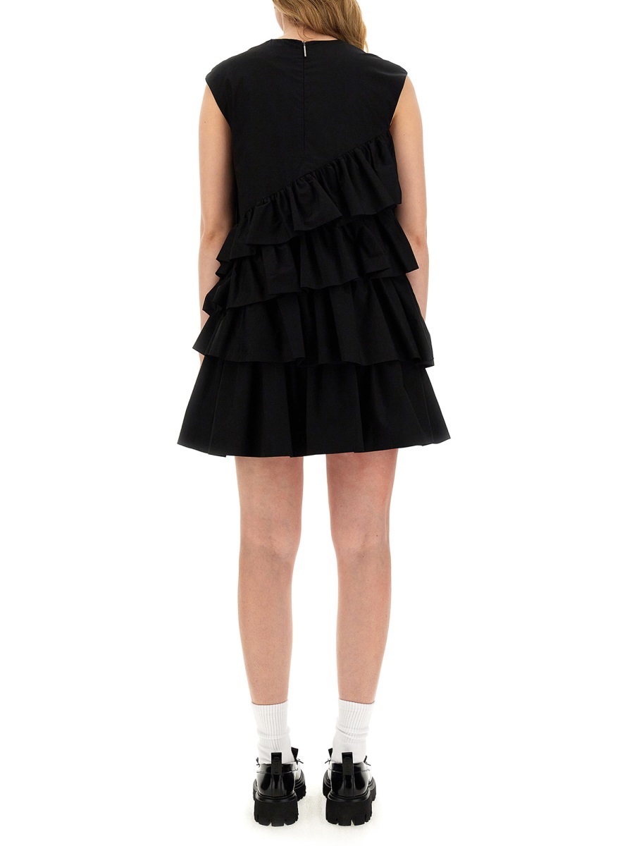 MSGM DRESS WITH RUFFLES Zwart