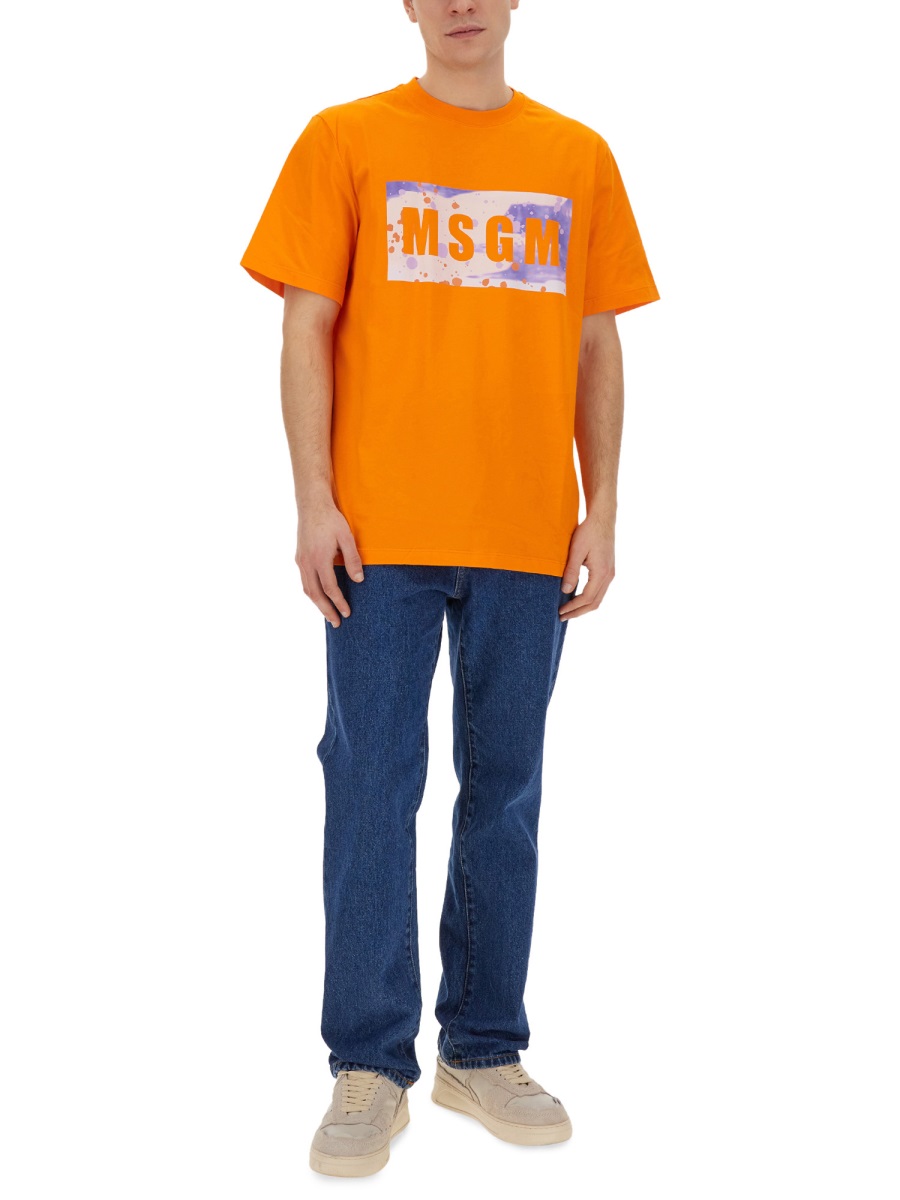 MSGM T-SHIRT WITH LOGO Oranje