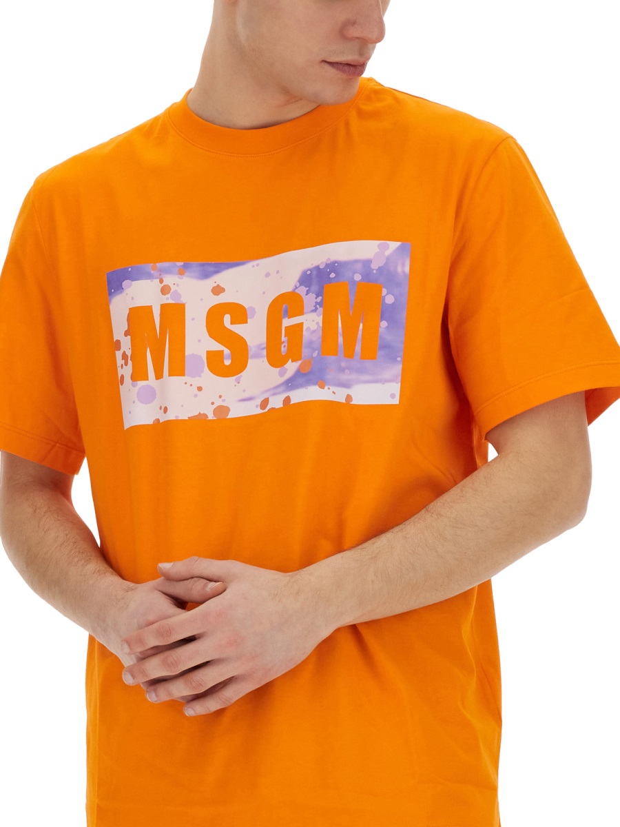 MSGM T-SHIRT WITH LOGO Oranje