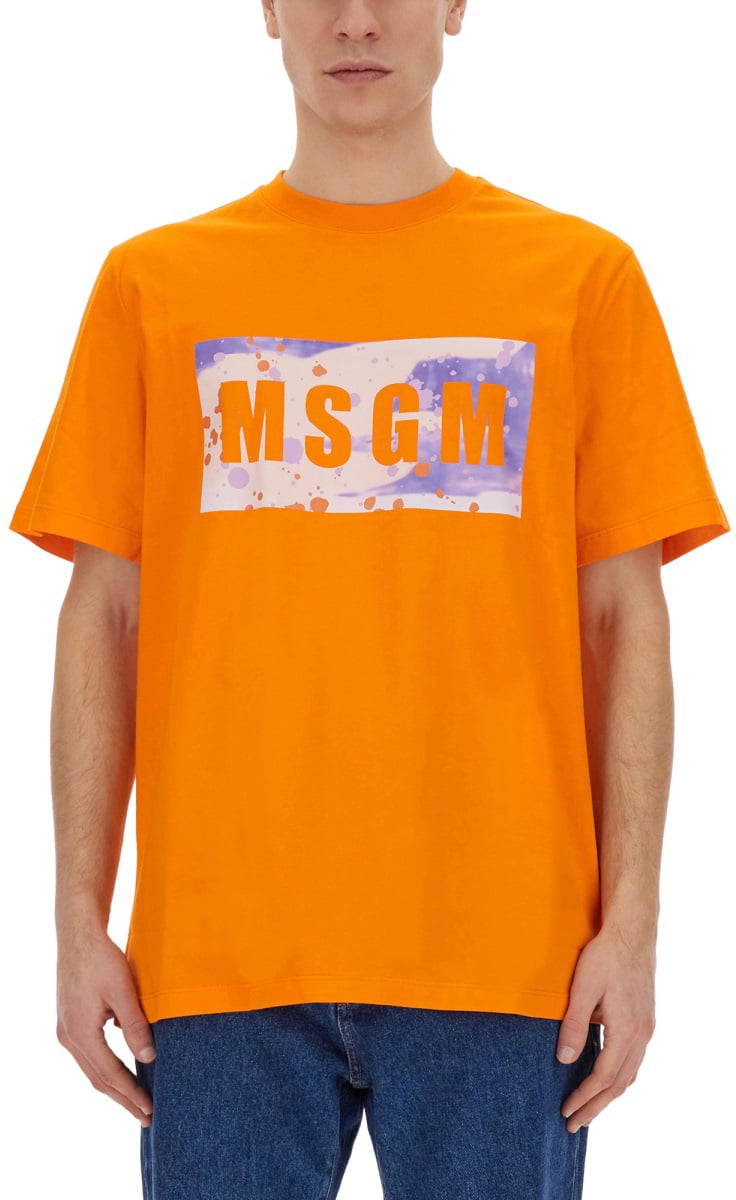 MSGM T-SHIRT WITH LOGO Oranje