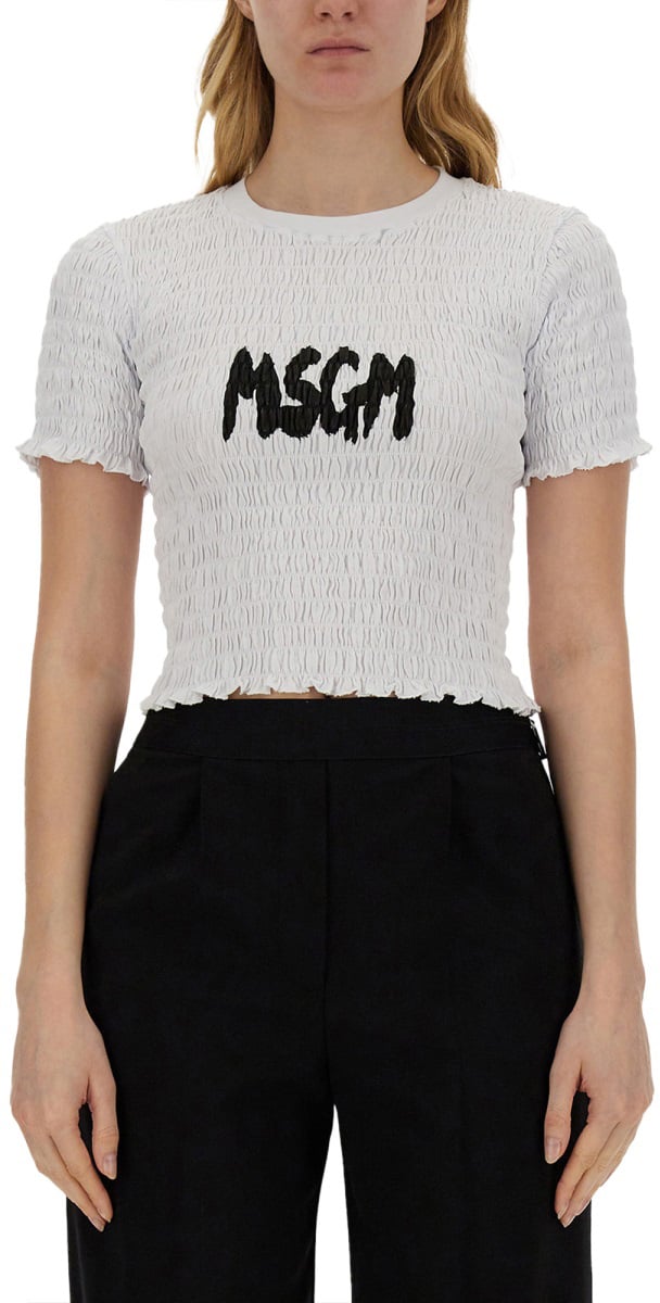 MSGM T-SHIRT WITH LOGO Wit