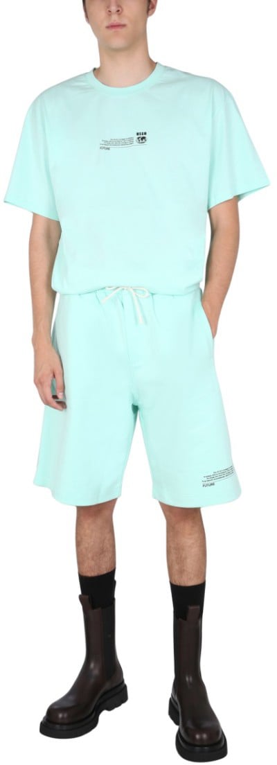 MSGM Fantastic Green Bermuda Blauw