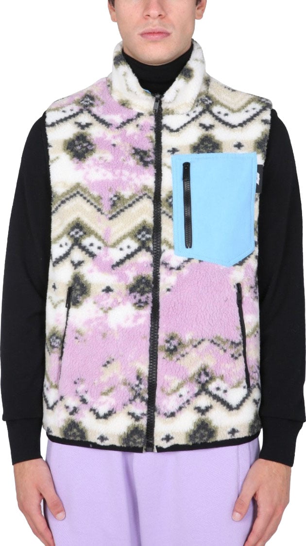 MSGM Textured Fleece Sherpa Vest Paars
