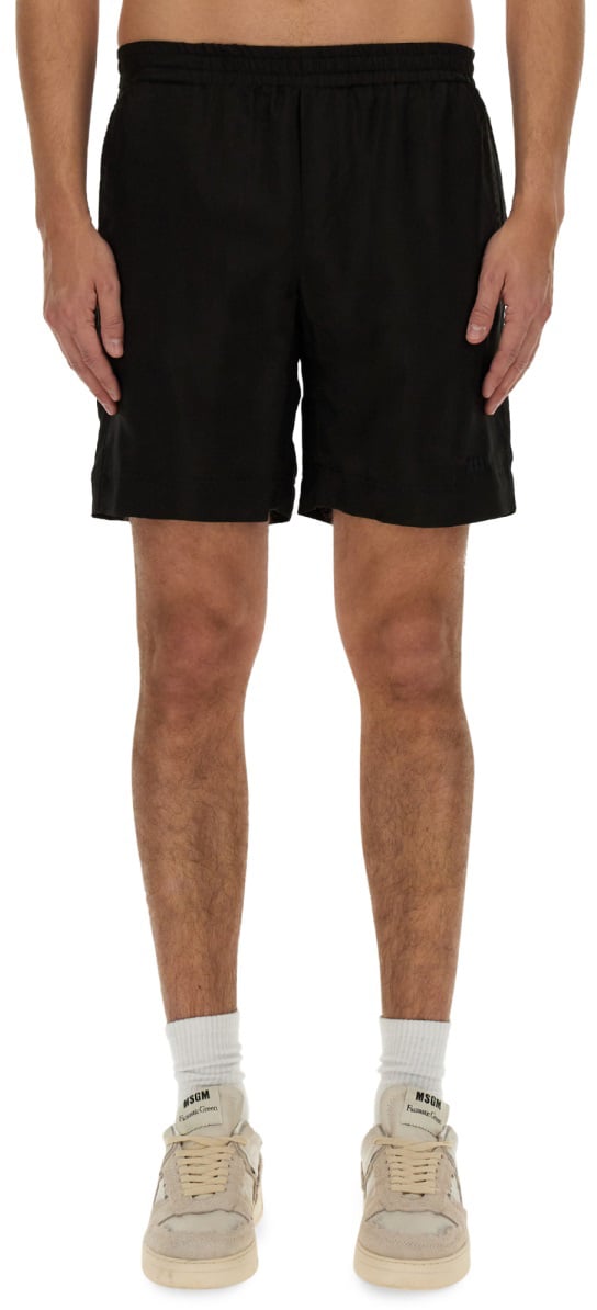 MSGM SHORT WITH LOGO Zwart