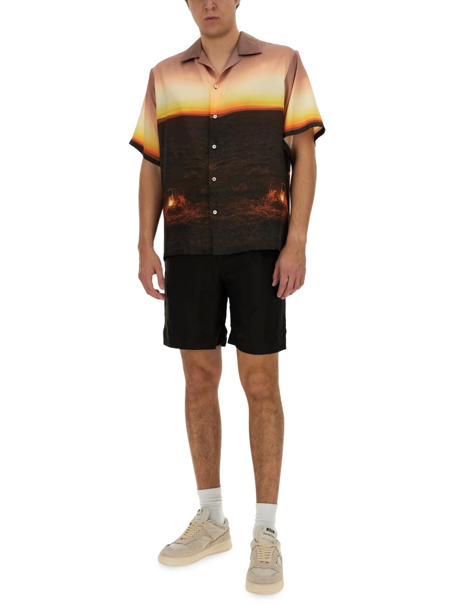 MSGM SHORT WITH LOGO Zwart