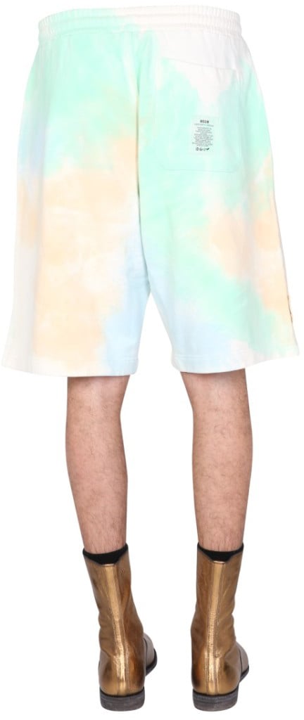 MSGM Tie Dye Pattern Bermuda Neutraal