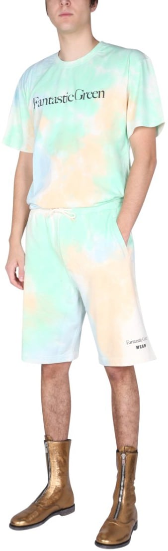 MSGM "Fantastic Green" T-Shirt Blauw