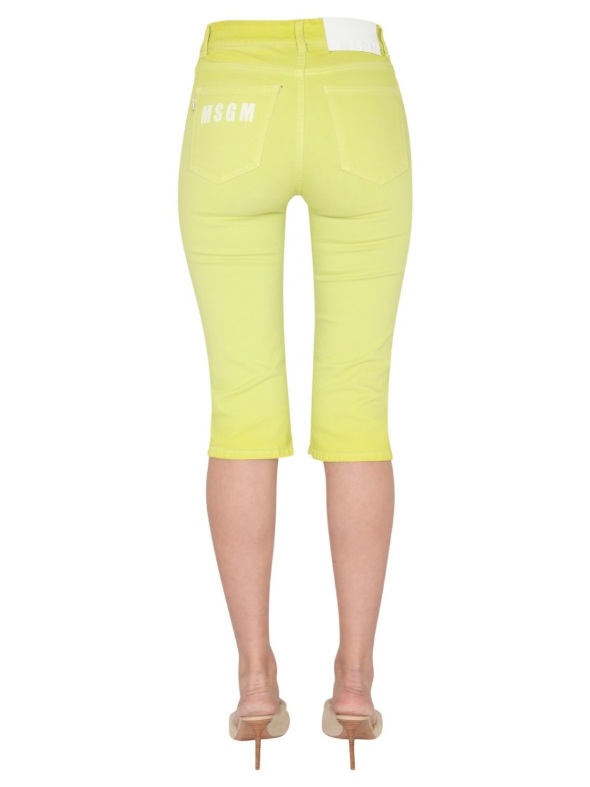 MSGM Mid-Length Slim Fit Jeans Geel