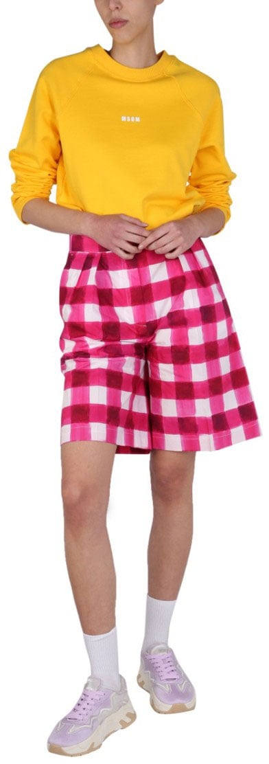 MSGM "Check" Shorts Roze
