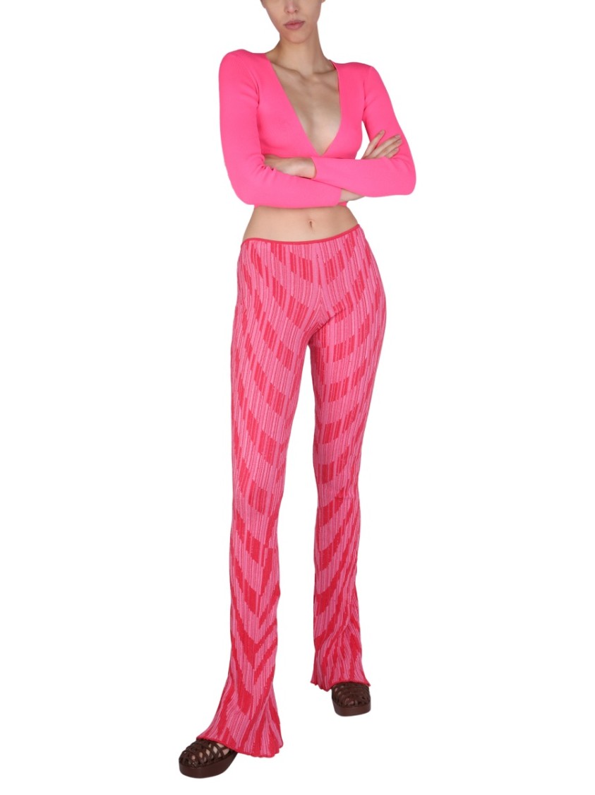 MSGM Cropped Top With Wide V-Neck Roze