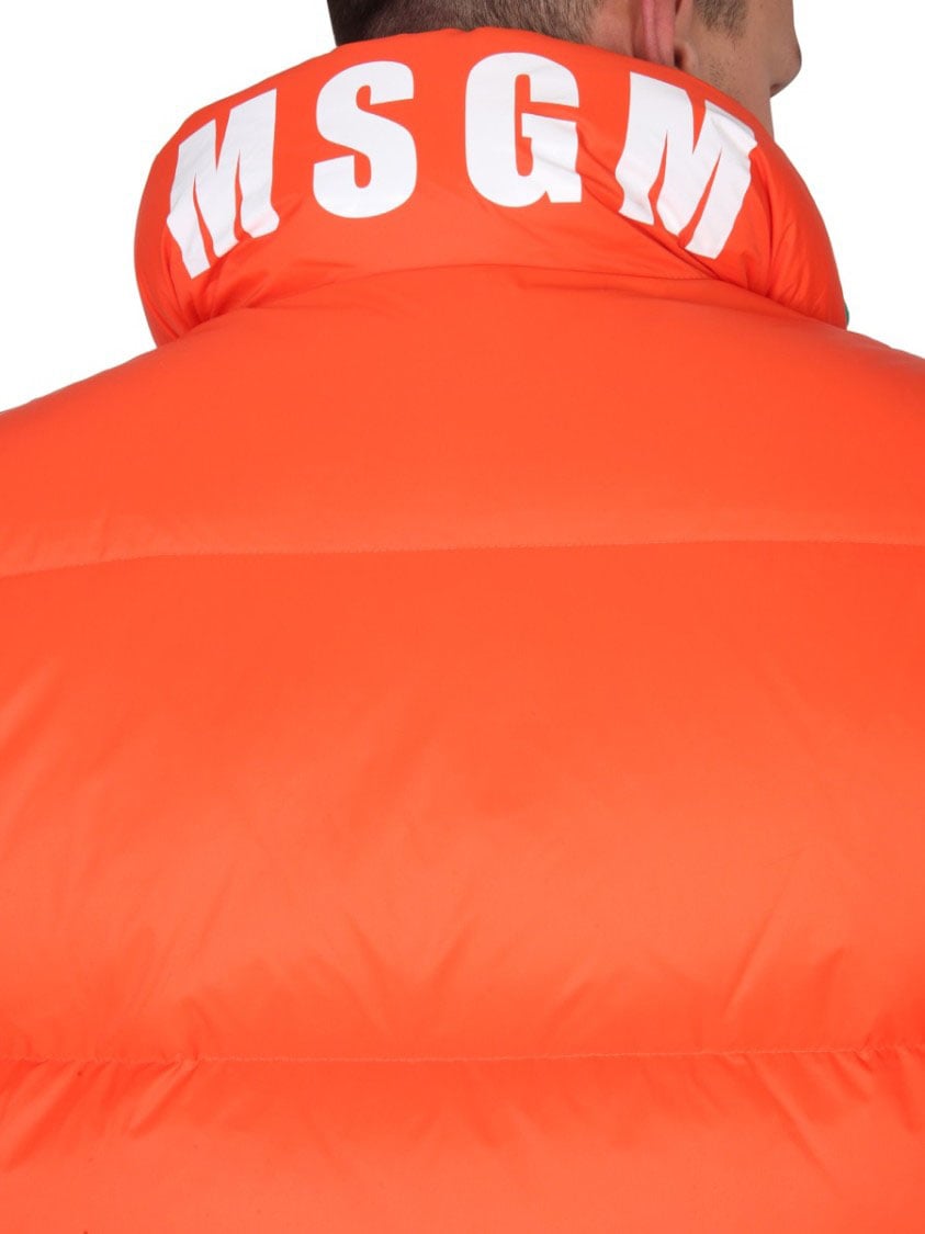 MSGM High Neck Puffer Vest Rood