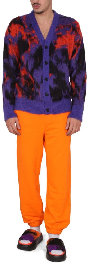 MSGM V-Neck Cardigan With Ribbed Detailing Zwart